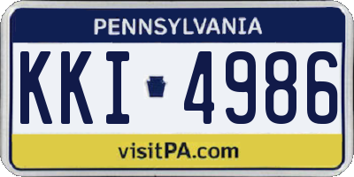 PA license plate KKI4986