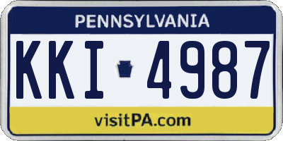 PA license plate KKI4987