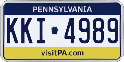 PA license plate KKI4989