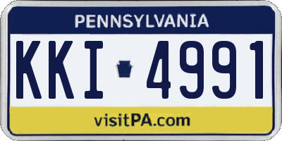 PA license plate KKI4991