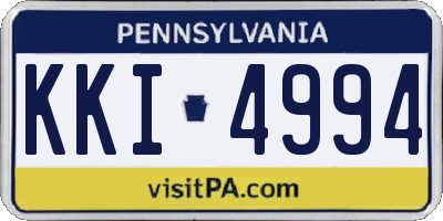 PA license plate KKI4994