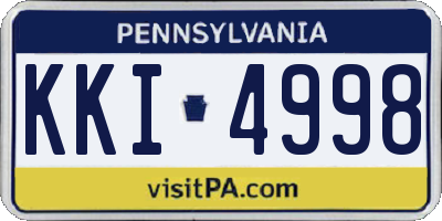 PA license plate KKI4998