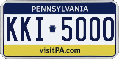 PA license plate KKI5000