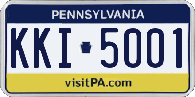 PA license plate KKI5001
