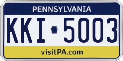 PA license plate KKI5003