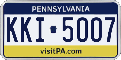 PA license plate KKI5007