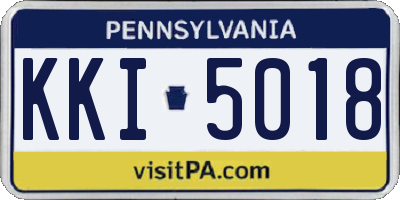 PA license plate KKI5018