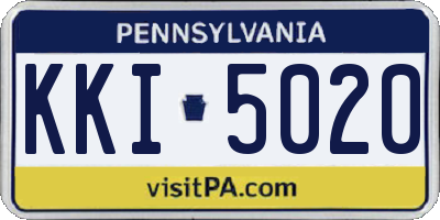 PA license plate KKI5020