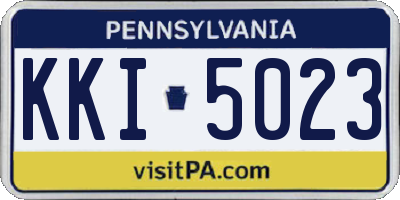 PA license plate KKI5023