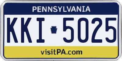 PA license plate KKI5025
