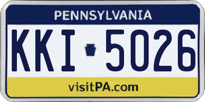 PA license plate KKI5026