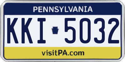 PA license plate KKI5032