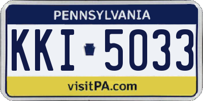PA license plate KKI5033