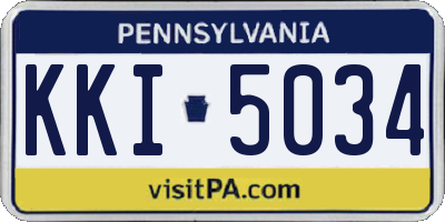 PA license plate KKI5034