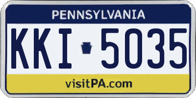 PA license plate KKI5035