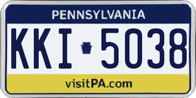 PA license plate KKI5038