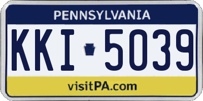 PA license plate KKI5039