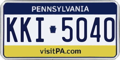 PA license plate KKI5040