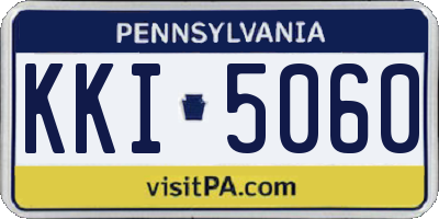 PA license plate KKI5060