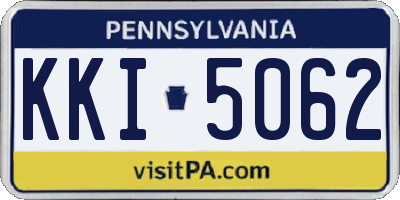 PA license plate KKI5062
