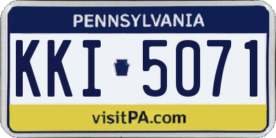 PA license plate KKI5071