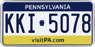 PA license plate KKI5078