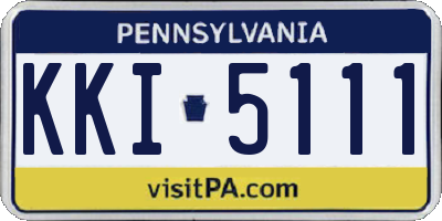 PA license plate KKI5111