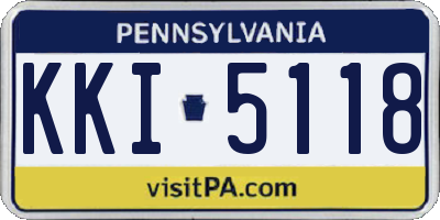 PA license plate KKI5118
