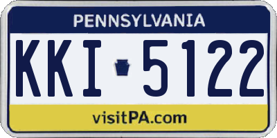 PA license plate KKI5122