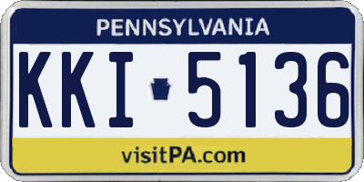 PA license plate KKI5136
