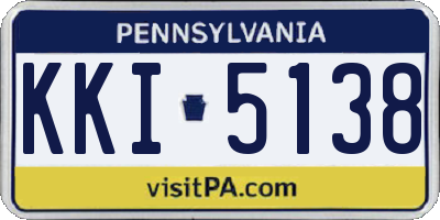 PA license plate KKI5138