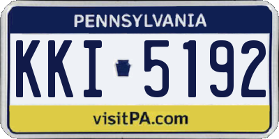 PA license plate KKI5192