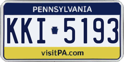 PA license plate KKI5193