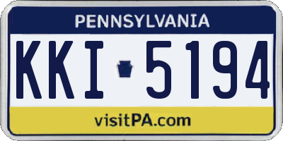PA license plate KKI5194