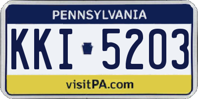PA license plate KKI5203