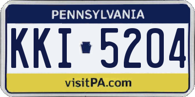 PA license plate KKI5204