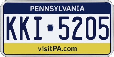 PA license plate KKI5205