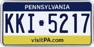 PA license plate KKI5217