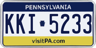 PA license plate KKI5233