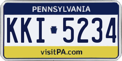 PA license plate KKI5234
