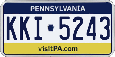 PA license plate KKI5243