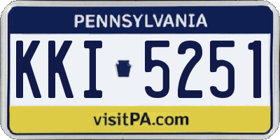 PA license plate KKI5251