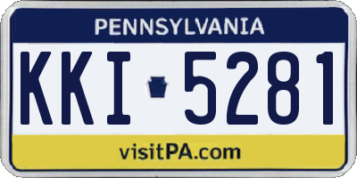 PA license plate KKI5281