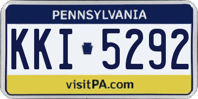 PA license plate KKI5292