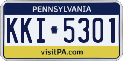 PA license plate KKI5301