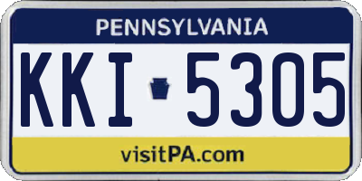 PA license plate KKI5305