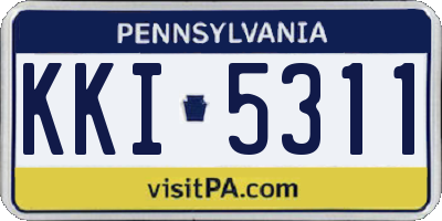 PA license plate KKI5311
