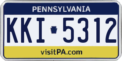 PA license plate KKI5312