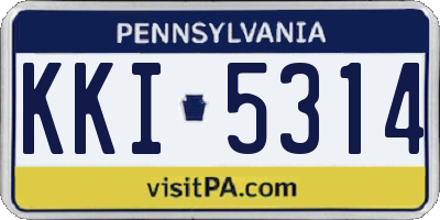 PA license plate KKI5314