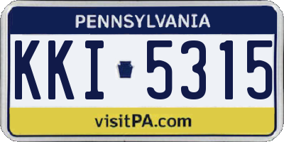 PA license plate KKI5315